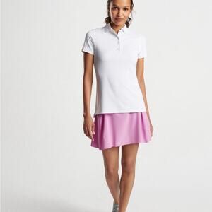 Peter Millar Women’s Element Wicking Button Polo in Pink Stripes